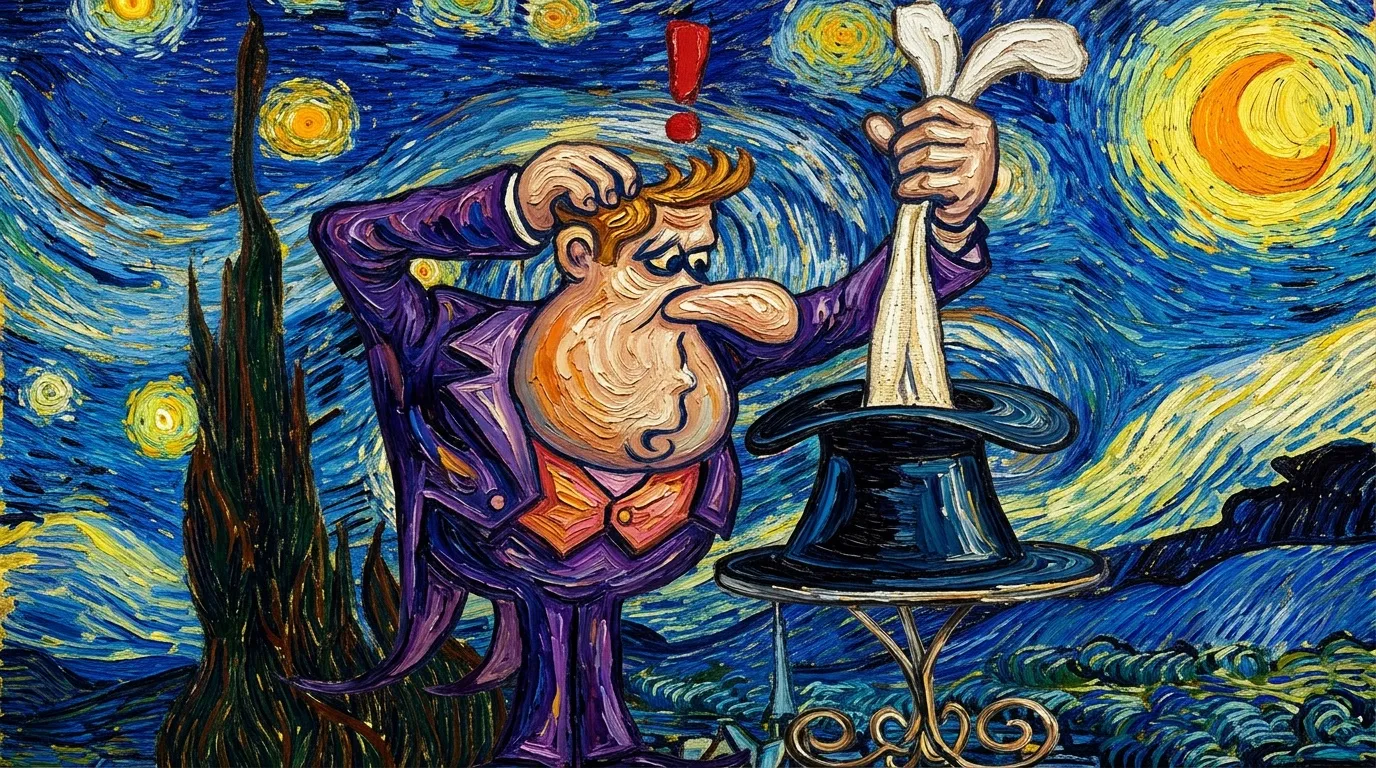 Magicien en costume violet tirant un lapin d'un chapeau